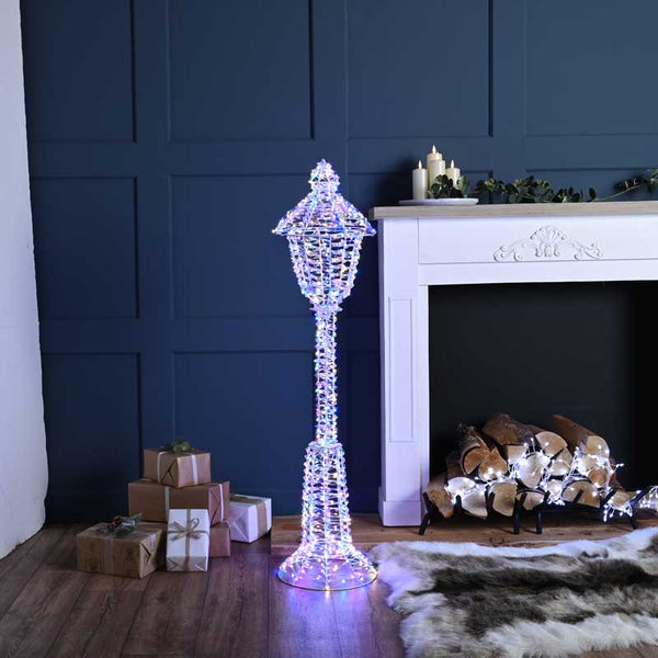 Festive Lit Rainbow Twist Lamp Post image 0