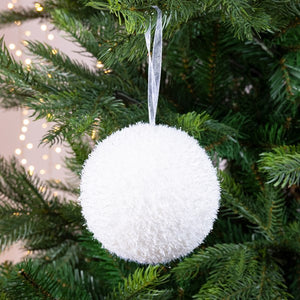 Decoris Large Foam Bauble with Ice in White image 1