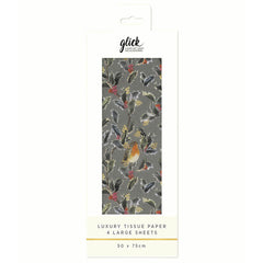 Glick Grey Holly Harmony Luxury Tissue Paper (Pack of 4) image 0