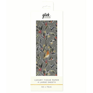 Glick Grey Holly Harmony Luxury Tissue Paper (Pack of 4) image 0