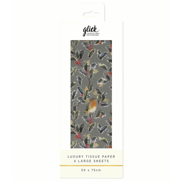 Glick Grey Holly Harmony Luxury Tissue Paper (Pack of 4) image 0