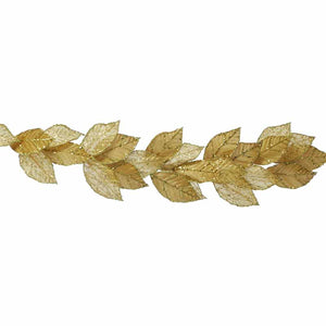 Festive Gold Glitter Leaf Garland image 0