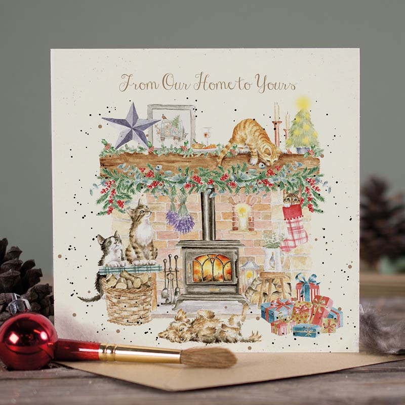Wrendale Designs By The Fireside Christmas Card image 0