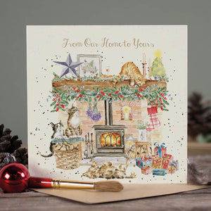 Wrendale Designs By The Fireside Christmas Card image 0