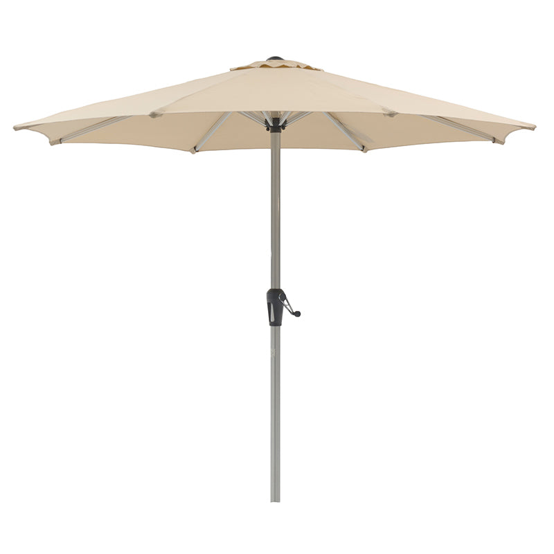 Bramblecrest 2.5m Round Brushed Aluminium Crank Handle Parasol, Sand image 0