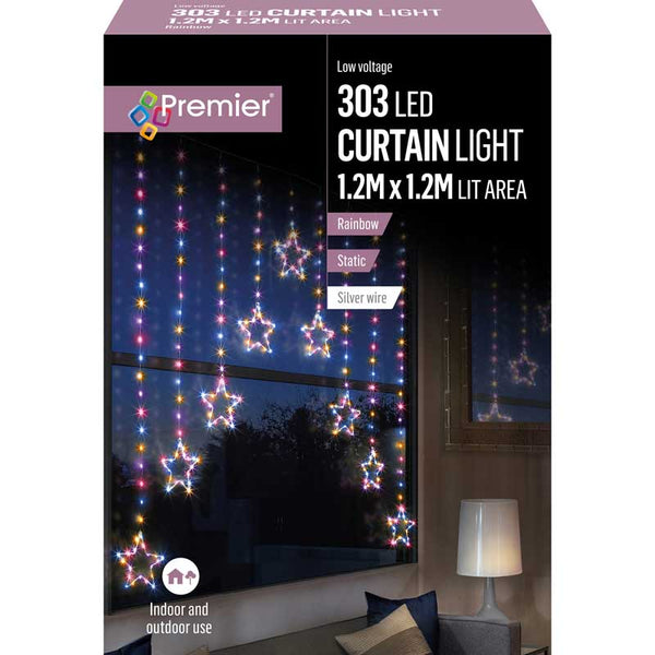 Premier LED Star Curtain Lights - Rainbow image 1