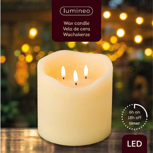Lumineo 3-Wick LED Wax Candle image 2