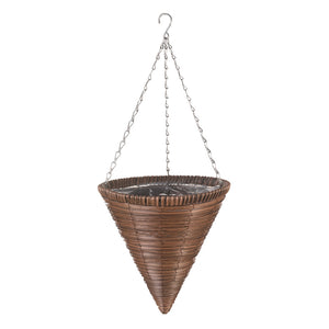 Smart Garden Chestnut Faux Rattan Cone Hanging Basket (35cm) image 1