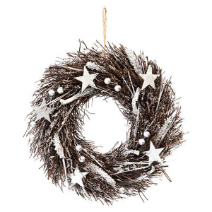 Festive Silver Berries & Stars Wreath image 2