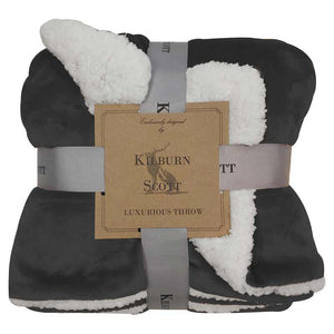 Kilburn & Scott Sterling Sherpa Throw in Grey image 1