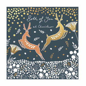 Woodmansterne Two Prancing Reindeer Christmas Card image 0
