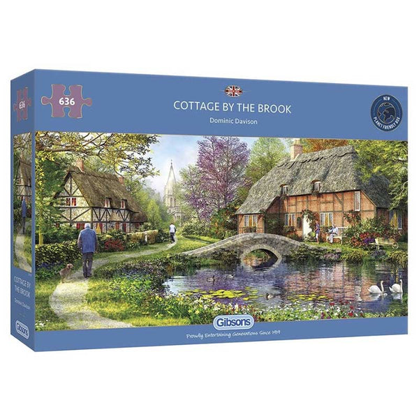 Gibsons Cottage By The Brook 636 Piece Puzzle image 1