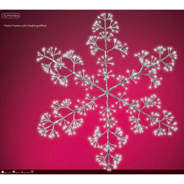 Lumineo LED Flashing Snowflake - Cool White - 108cm image