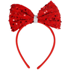 Gisela Graham Red Sequin Bow Headband image 0
