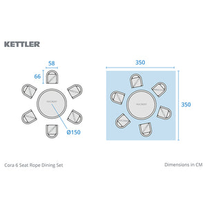 Kettler Cora 6 Seat Wooden Dining Set with Round Table image 12