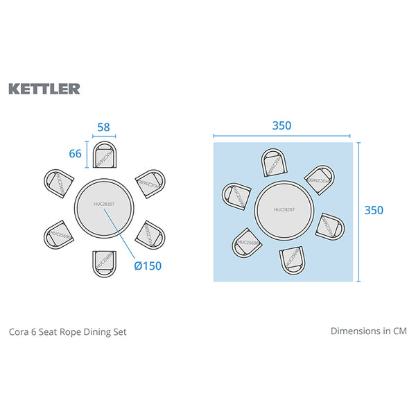 Kettler Cora 6 Seat Wooden Dining Set with Round Table image 12