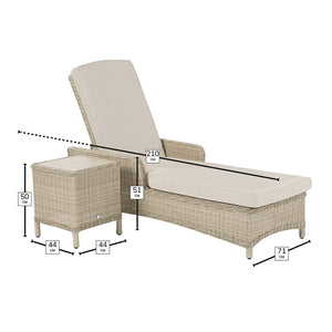 Bramblecrest Chedworth Sandstone Rattan Sun Lounger with Side Table image 5
