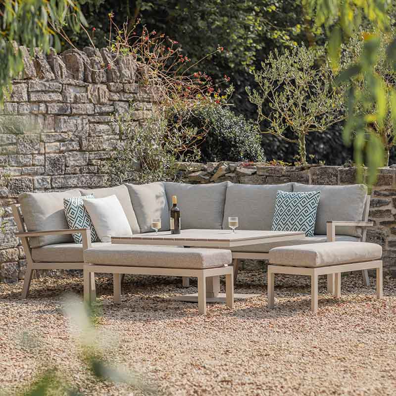 Bramblecrest Zurich Corner Sofa Modular Set in Mocha with Height Adjustable Square Table image 0