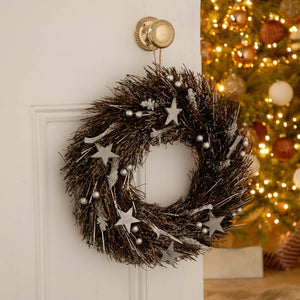 Festive Silver Berries & Stars Wreath image 3