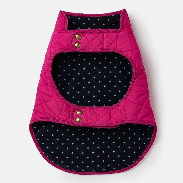 Joules Raspberry Quilted Dog Coat image 2