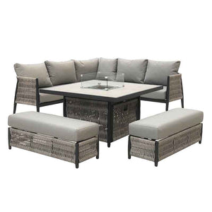 Bramblecrest Mauritius Corner Set with Firepit Table image 6