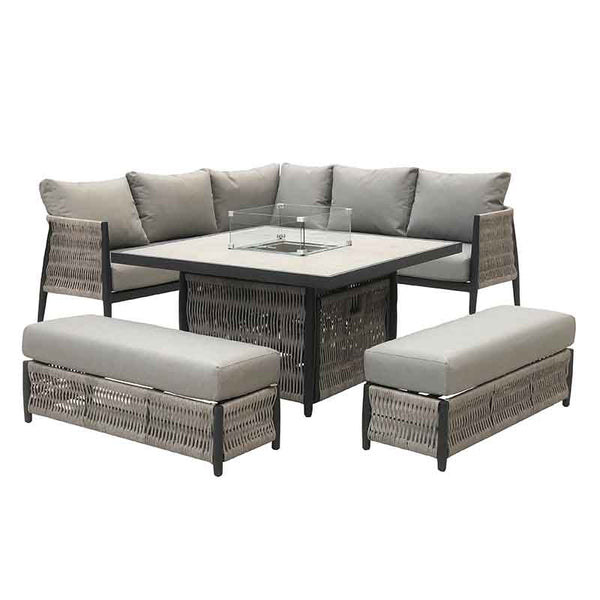 Bramblecrest Mauritius Corner Set with Firepit Table image 6
