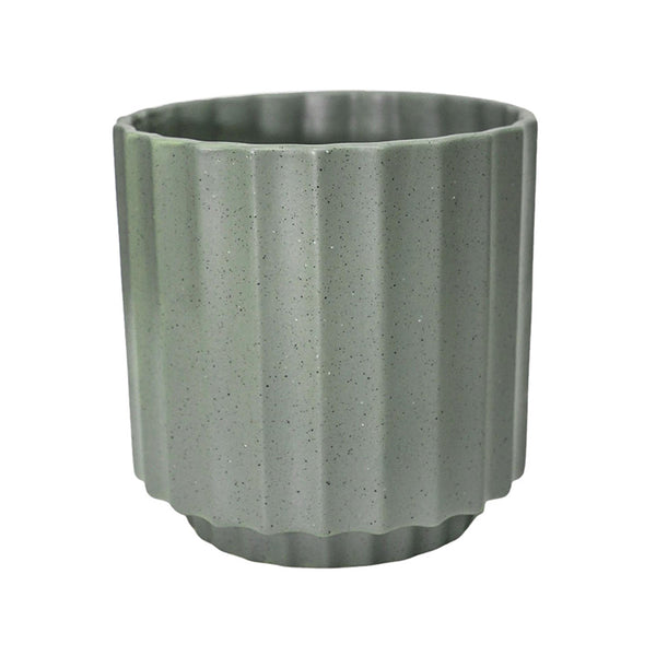 Ivyline Bourton Scalloped Indoor Planter Range - Sage, 18cm image