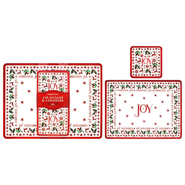 Christmas Joy Placemat & Coaster Set image 3