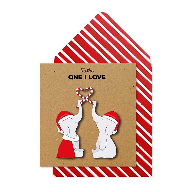 Tache Designs Elephant To the One I Love Christmas Card image 0