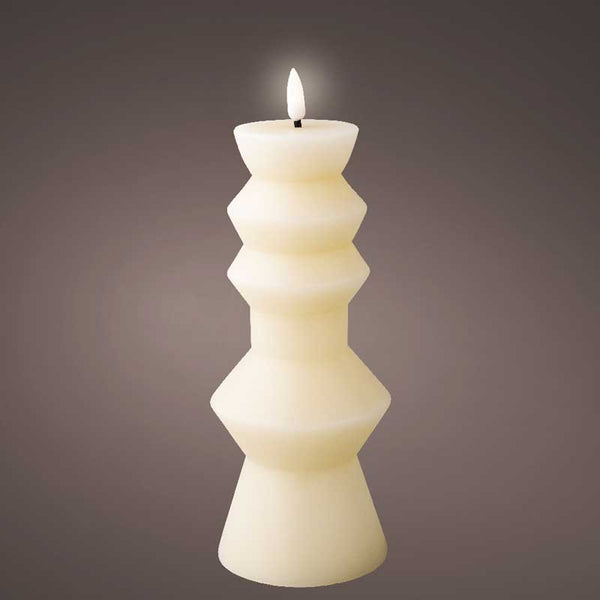 Lumineo Cream Wax LED Candleholder Shaped Candle image 2