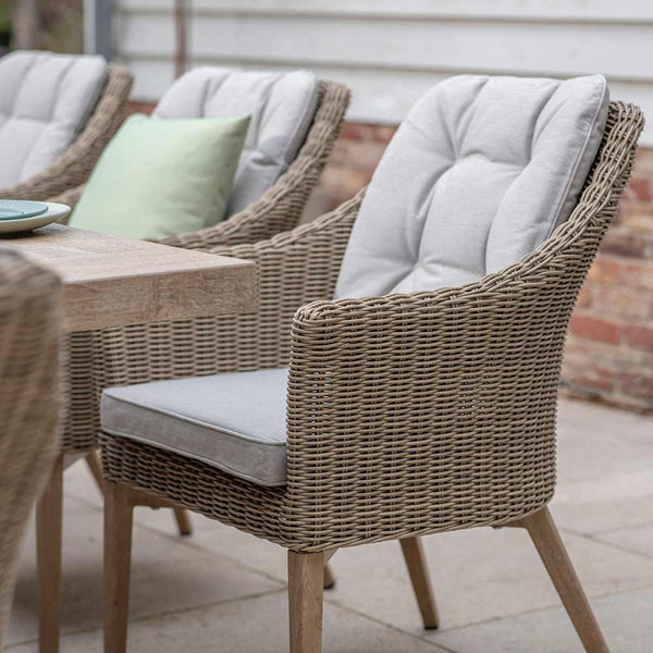 Bramblecrest Fairford Rectangular Dining Set with 8 Deluxe Vogue Armchairs