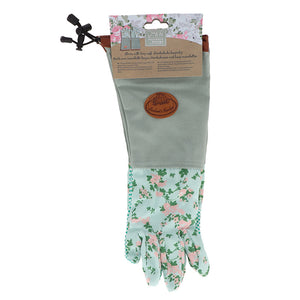 Esschert Design Rose Print Jute Gauntlet Gardening Gloves