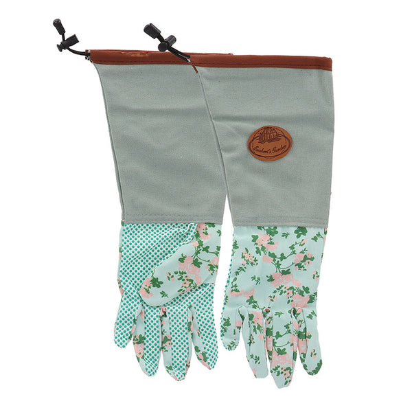 Esschert Design Rose Print Jute Gauntlet Gardening Gloves
