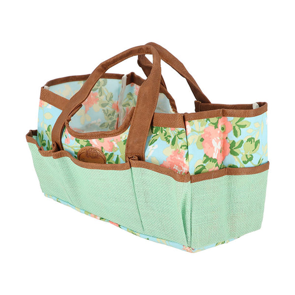 Esschert Design Rose Print Jute Gardening Tool Bag