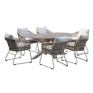 Orchard Life Juniper 6 Seat Dining Set with 180cm Elliptical Table image 5