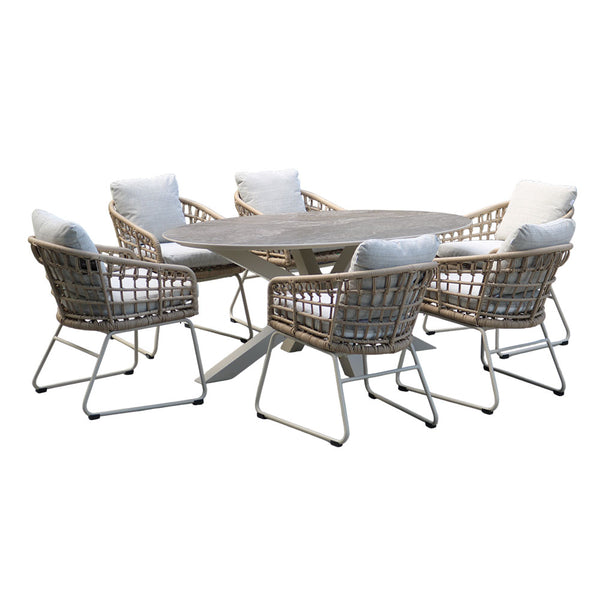 Orchard Life Juniper 6 Seat Dining Set with 180cm Elliptical Table image 5