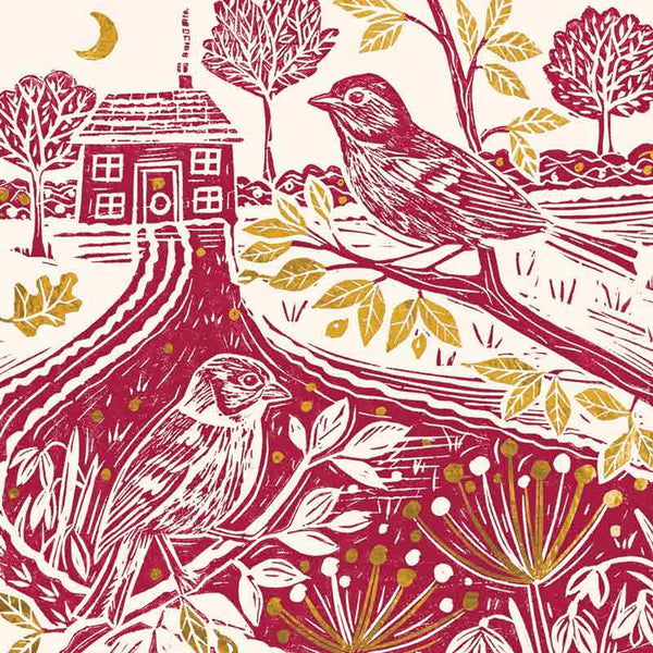 RSPB Small Square Christmas Cards - Cosy Cottage (Pack of 10) image 0