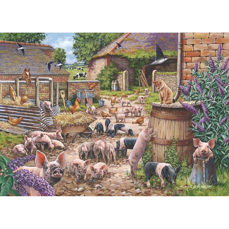 House of Puzzles Piglet Pandemonium Big 250 Piece Jigsaw Puzzle image 0