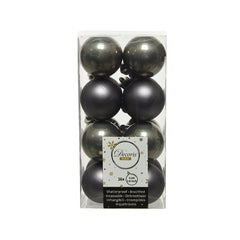 Decoris Shatterproof Baubles in Warm Grey (Pack of 16) image 0