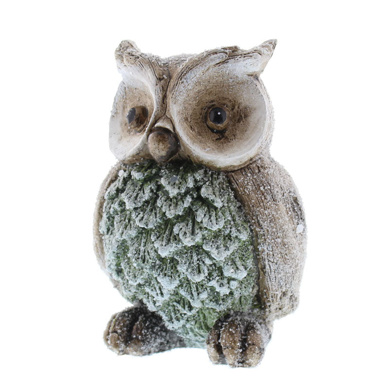 Festive Grey Polyresin Owl image 0