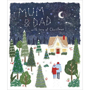 Woodmansterne Couple Walking Mum & Dad Christmas Card image 0