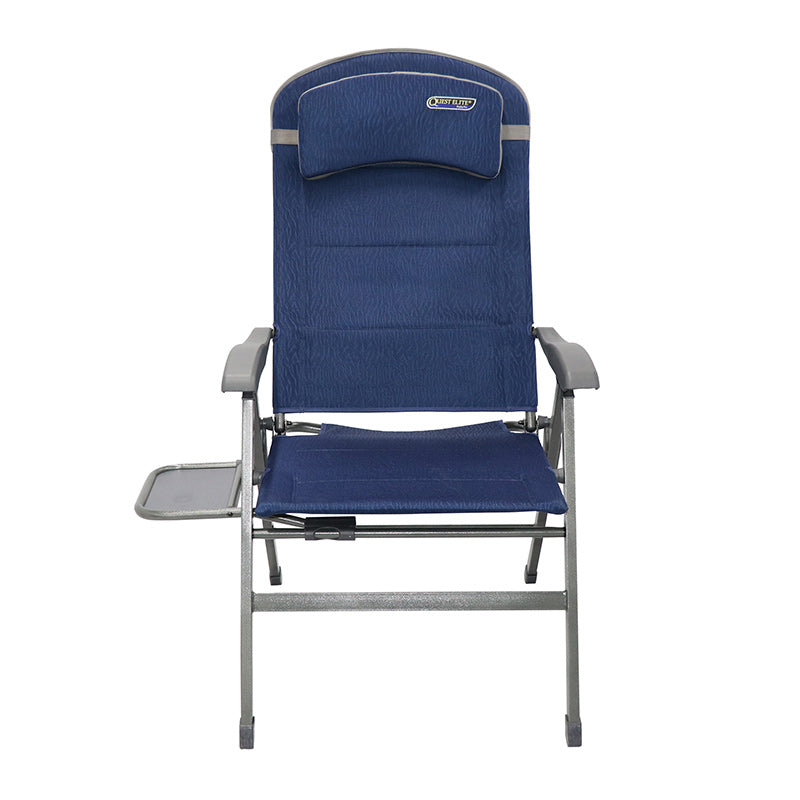 Quest Elite Ragley Pro Comfort Garden Chair in Blue with Side Table &amp; Headrest image 0