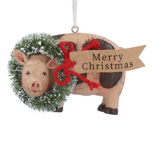 Gisela Graham Resin Farm Animal with Wreath (Assorted Designs) image 2