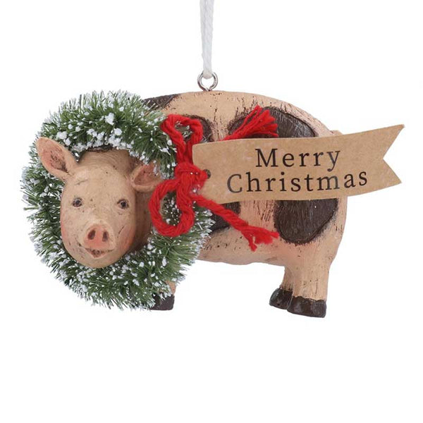 Gisela Graham Resin Farm Animal with Wreath (Assorted Designs) image 2