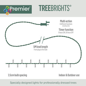 Premier 1000 Multi-Action LED TREEBRIGHTS with Timer - White (Clear Cable) image 5