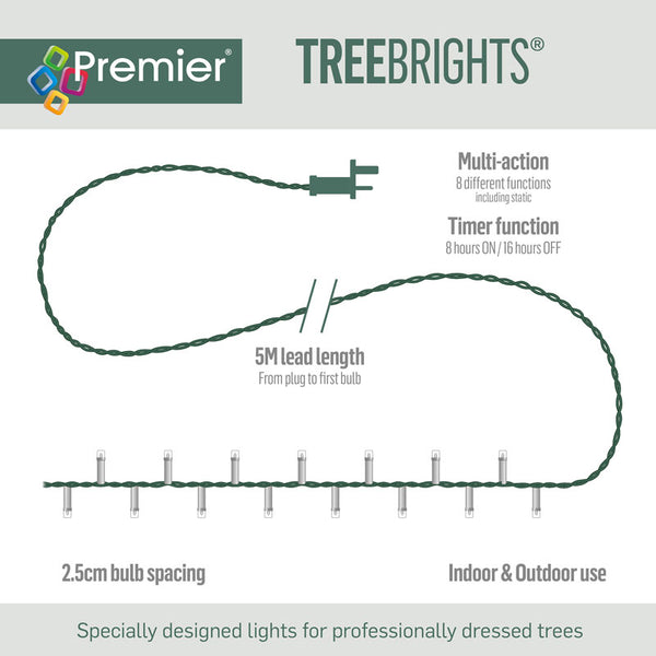 Premier 1000 Multi-Action LED TREEBRIGHTS with Timer - White (Clear Cable) image 5