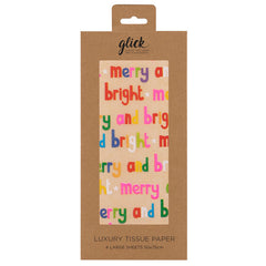 Glick Merry &amp; Bright Kraft Luxury Tissue Paper (Pack of 4) image 0