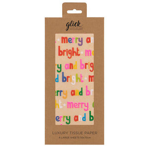 Glick Merry &amp; Bright Kraft Luxury Tissue Paper (Pack of 4) image 0