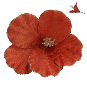 Gisela Graham Orange Lotus Flower Clip image 0