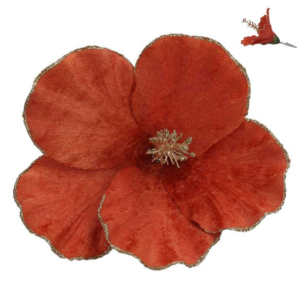 Gisela Graham Orange Lotus Flower Clip image 0
